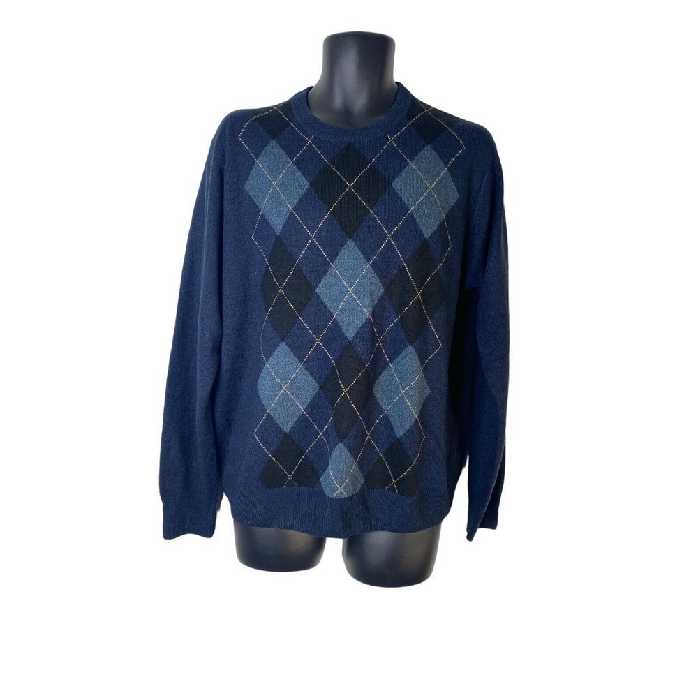 Geoffrey Beene Vintage Men's Crew Neck Navy‎ Blue Pullover Size Medium
